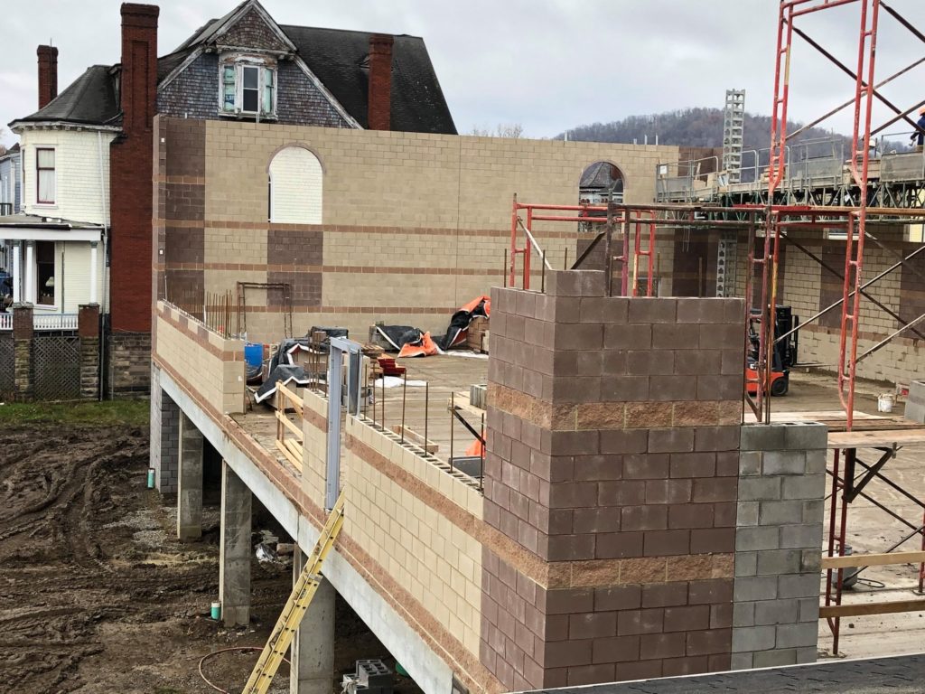 Construction under way at House of the Carpenter, Wheeling Island