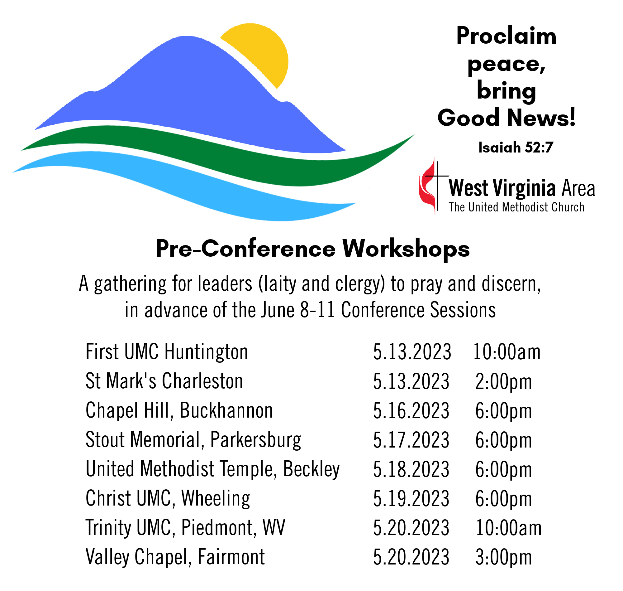 PreConference Sessions Scheduled For Members of the Annual Conference